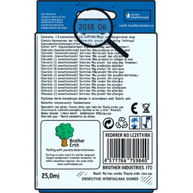 Position des Haltbarkeitsdatums (MHD) auf der Verpackung einer Brother Tintenpatrone